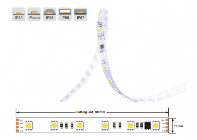 5050 Running Water Digital Flexible Led Strip 60 LEDs/M SPI Pixel led flexible ribbon 0