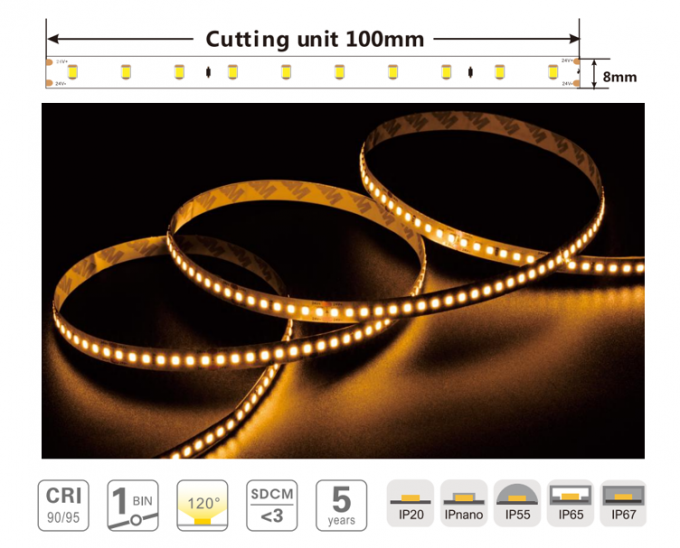 220v IP65 Flexible Led Strip 2835 120leds/M High Voltage Led Ribbon