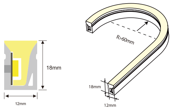 12*18mm Flexible Silicone Neon Strip DC24V IP67 LED Neon Flex Lights Tube