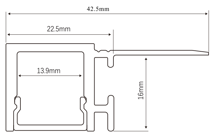 23*16mm Aluminium Gypsum Plaster Trimless Recessed LED Linear Profile 2