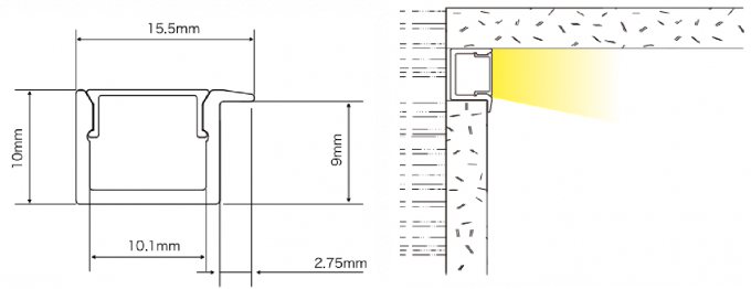 16*10mm Led Aluminum Profile Ceiling Decorative Led Profile Channel for home lighting 1