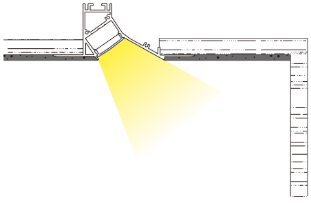 51*34mm Wall Washing LED Skirting Baseboard LED Aluminium Profile Linear 1