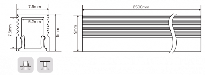 7*9mm Slim Led Linear Light Aluminium Profile 2m LED Aluminium Profile 2