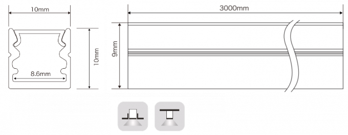 10*10mm Square Aluminium Extrusion For Led Strip Lighting 3m Aluminium Channel 0