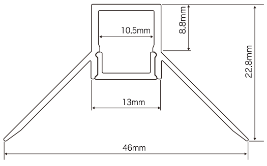13mm IP20 LED Linear Light Corner Recessed Trimless Led Aluminium Profile 9