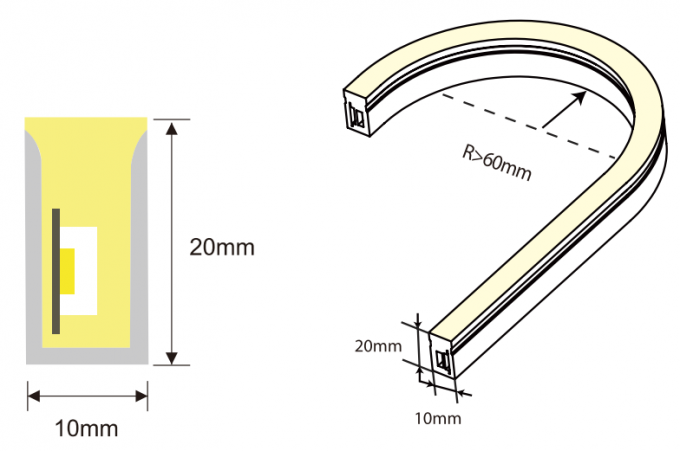 10*20mm Side View Silicone Neon Strip Outdoor Decorative IP67 Led Neon Lights