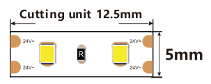 2835 2LED/Cut Short-Unit Mini Cut Cutable 24V Flexible Led Strip Lights
