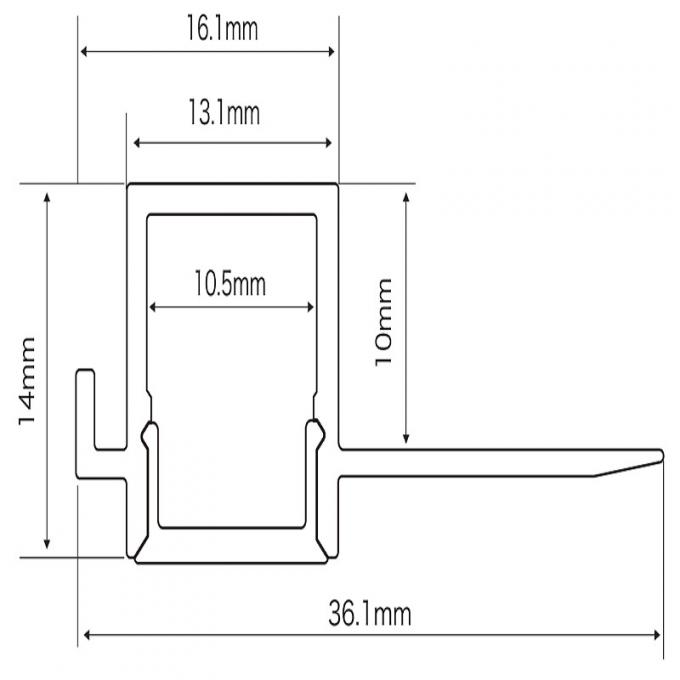 16*14mm Seamless Plaster Wall Light Trimless Drywall LED Aluminum Profile 2