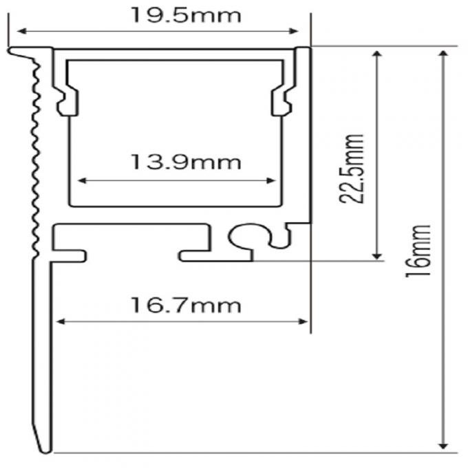 23*20mm Aluminium Gypsum Plaster Trimless Recessed LED Linear Profile 2
