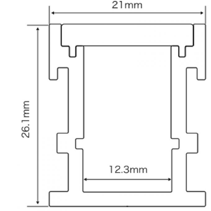 21*26mm LED Linear Light IP65 IK10 Waterproof Floor Lighting LED Aluminium Profile 0