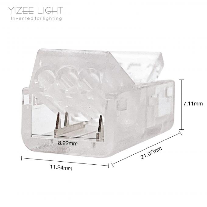 2 Pin SMD LED Strip Connectors Transparent Housing Strip To Wire Connectors
