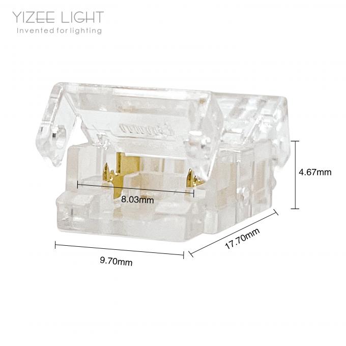 Free Welding 2 Pin LED Strip Connector With Transparent Clear Housing Color