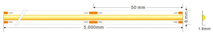 High Efficiency 130 lm/W COB LED Strip 10w/M 24V Dotless LED Ribbon