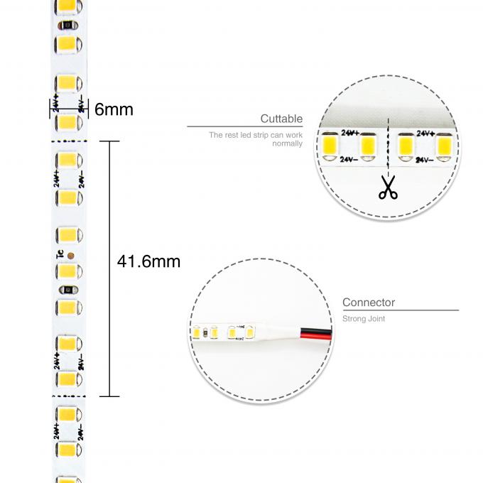 6mm Width DC24V Thin Led Strip 168 LEDs/M Flexible Led Light Strips